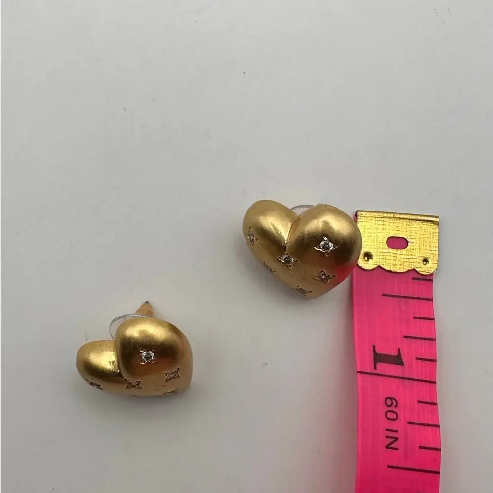 Kate Spade MY PRECIOUS HEART Earring Gold Plated CZ Stud Designer Jewelry
